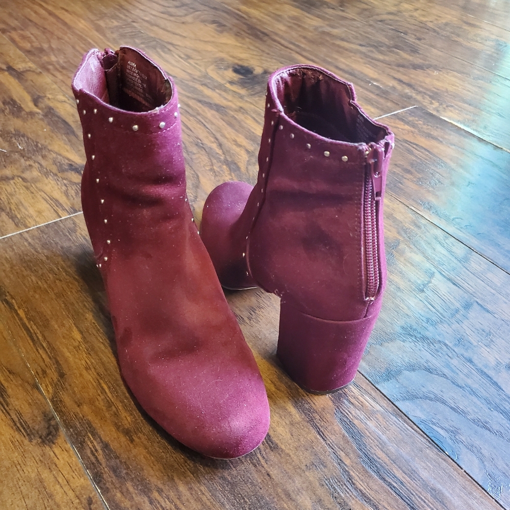 Aubra - Just Fab Heeled Boots with Studded Detailing